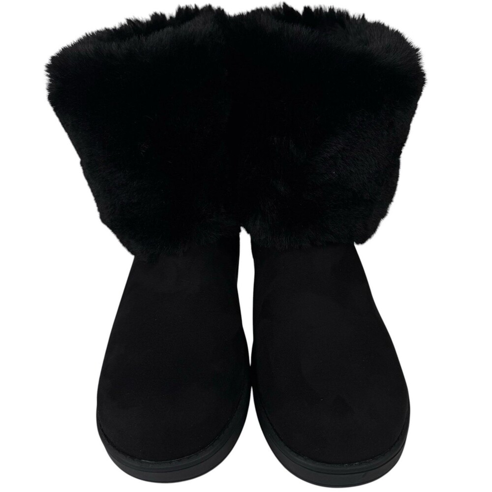 G by Guess Womens Size 10 Aleya Winter Bootie Boots Black Faux Suede Fur New - Picture 5 of 8
